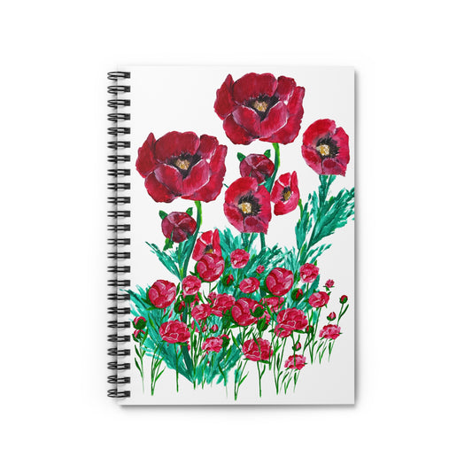 Floral Spiral Notebook - Ruled Lines | Aesthetic Journal for Note-taking, Doodling, Gifts, Study Organizer, Floral Art