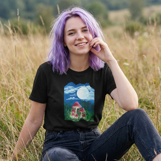 Magically Moonlit Mushrooms - T-Shirt