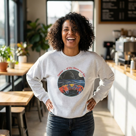 Cancer of the Moon and Sea Crewneck - Sweatshirt Inspirational and Colorful