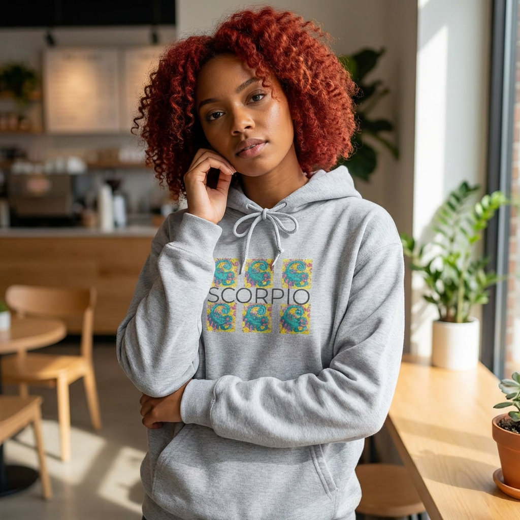 Scorpio Fleece Hoodie, Zodiac Sweatshirt, Astrology Pullover, Star Sign Gift, Horoscope Clothing