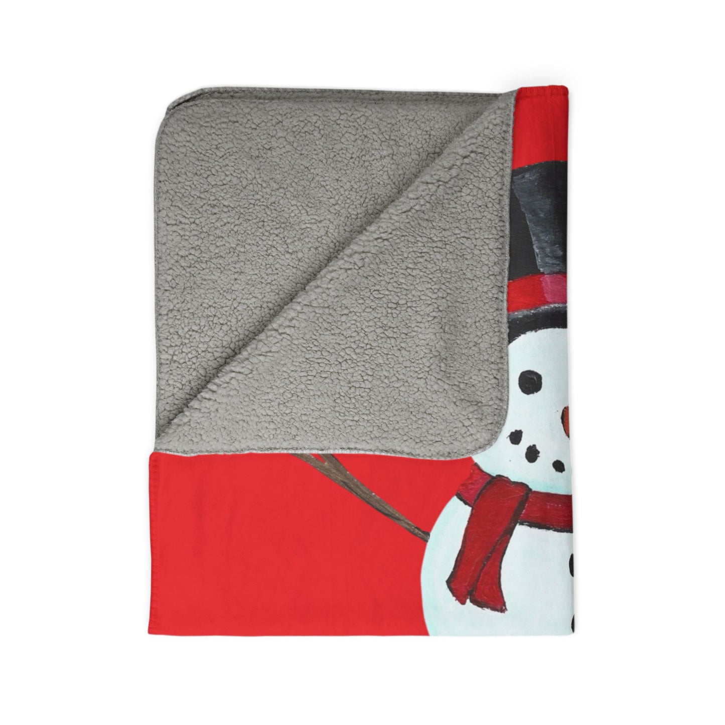 Cozy Snowman Fleece Sherpa Blanket, Winter Decor, Holiday Gift, Soft Throw for Cold Nights, Christmas Snuggly Blanket