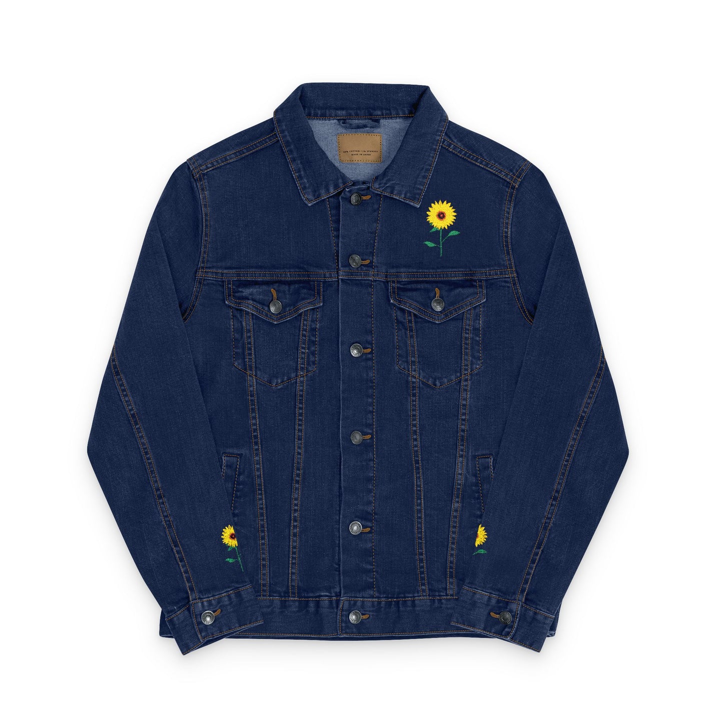 Sunflowers Embroidered Denim Jacket