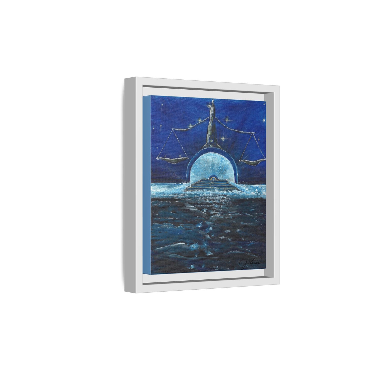 Libra Constellation and Scales Zodiac, Framed Canvas Print  Wall Art, Horoscope Astrology Decor, Gift for Libra, Constellation Art