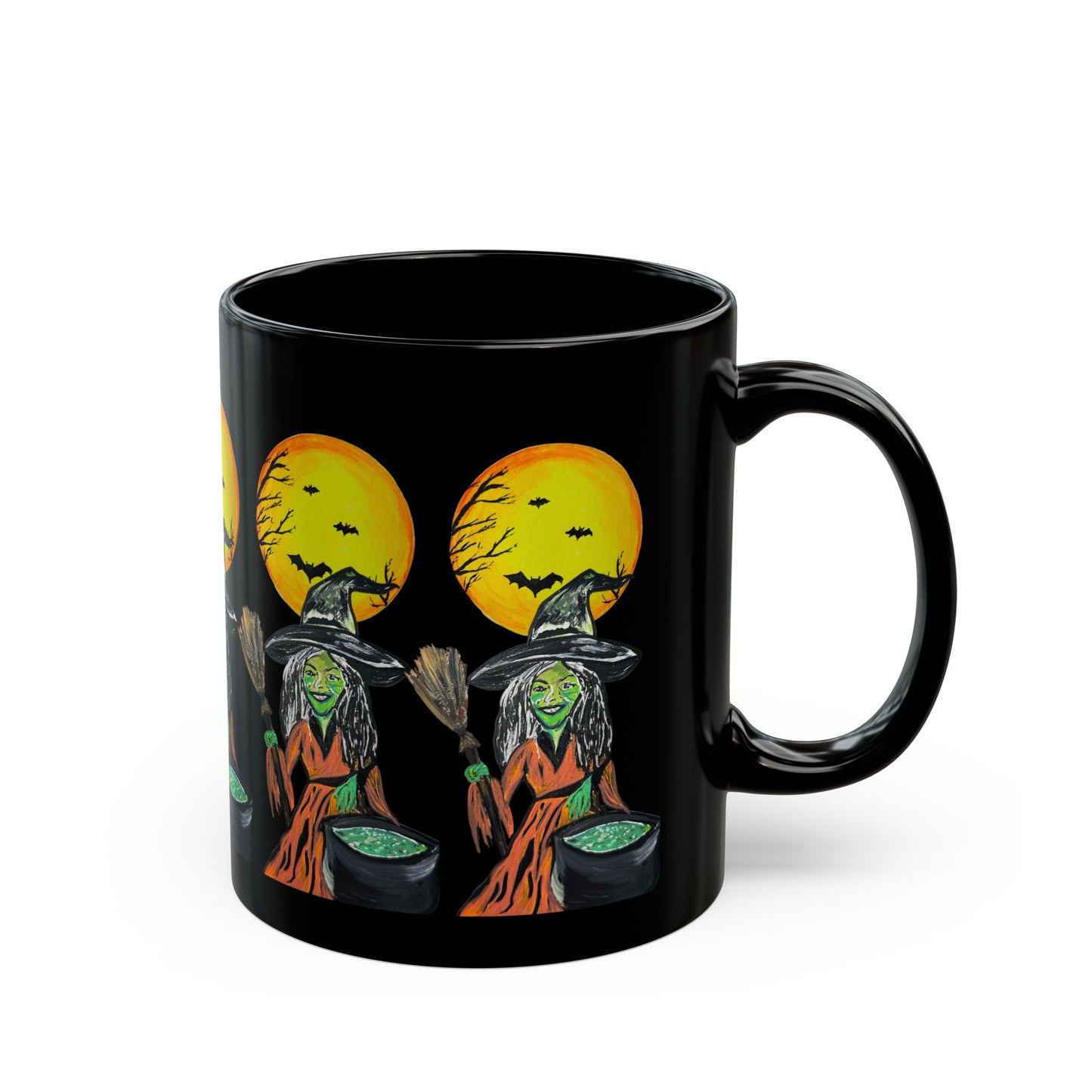 Halloween Witchy Mug, Spooky Black Coffee Cup, 11oz, 15oz, Halloween Decor, Halloween Gift, Witch Mug