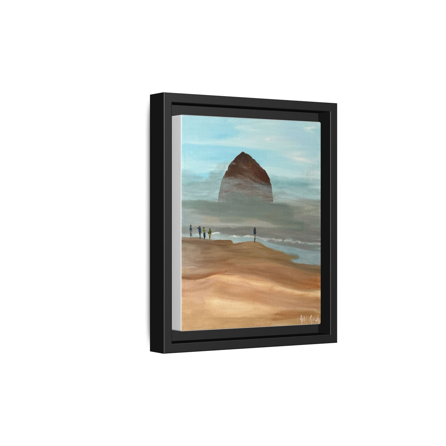 Fog Burning Off Haystack RockCanvas Print, Coastal Seascape Artwork, Pacific Northwest Wall Decor,, Haystack Rock Fog Art