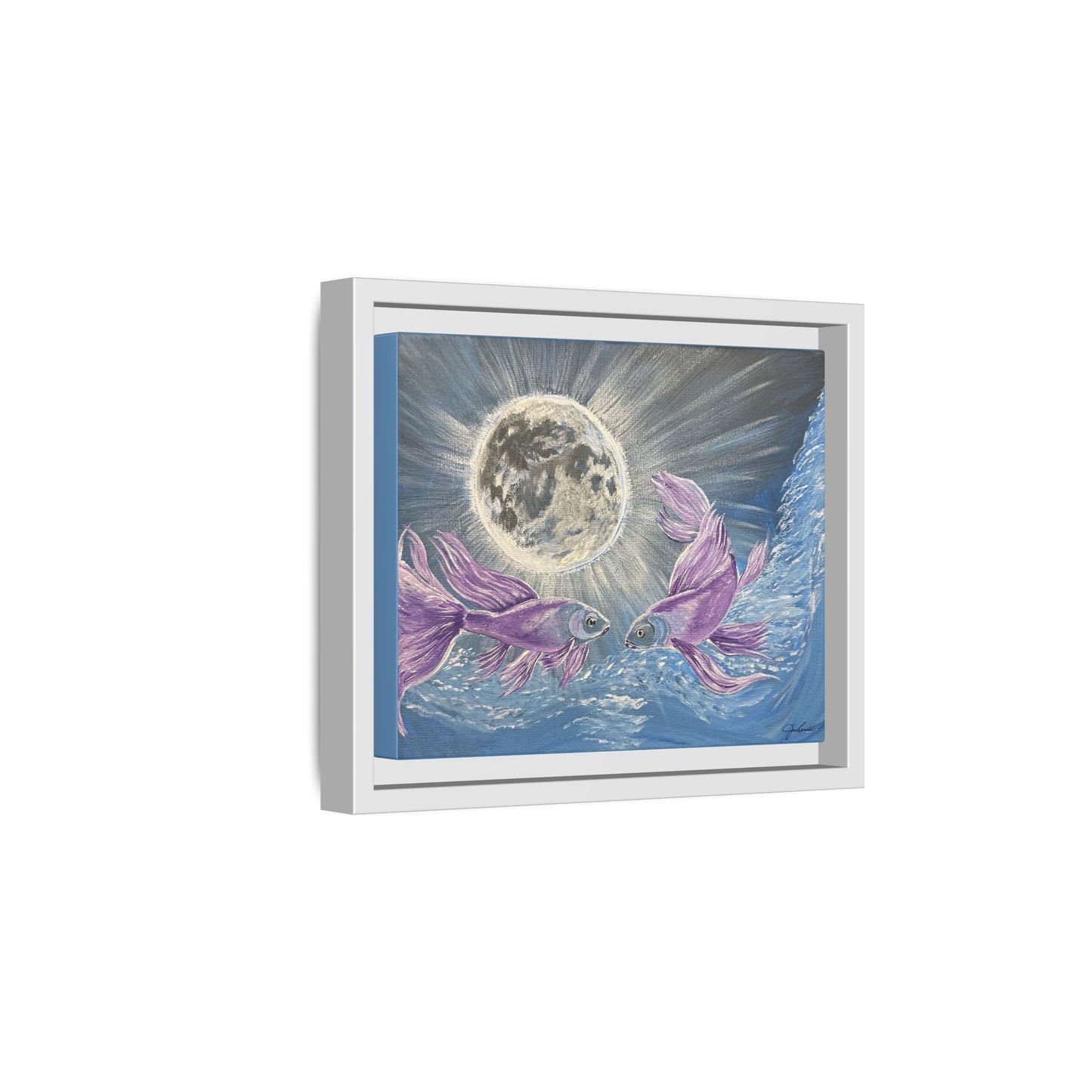 'Moonlit Pisces' Framed Canvas Print