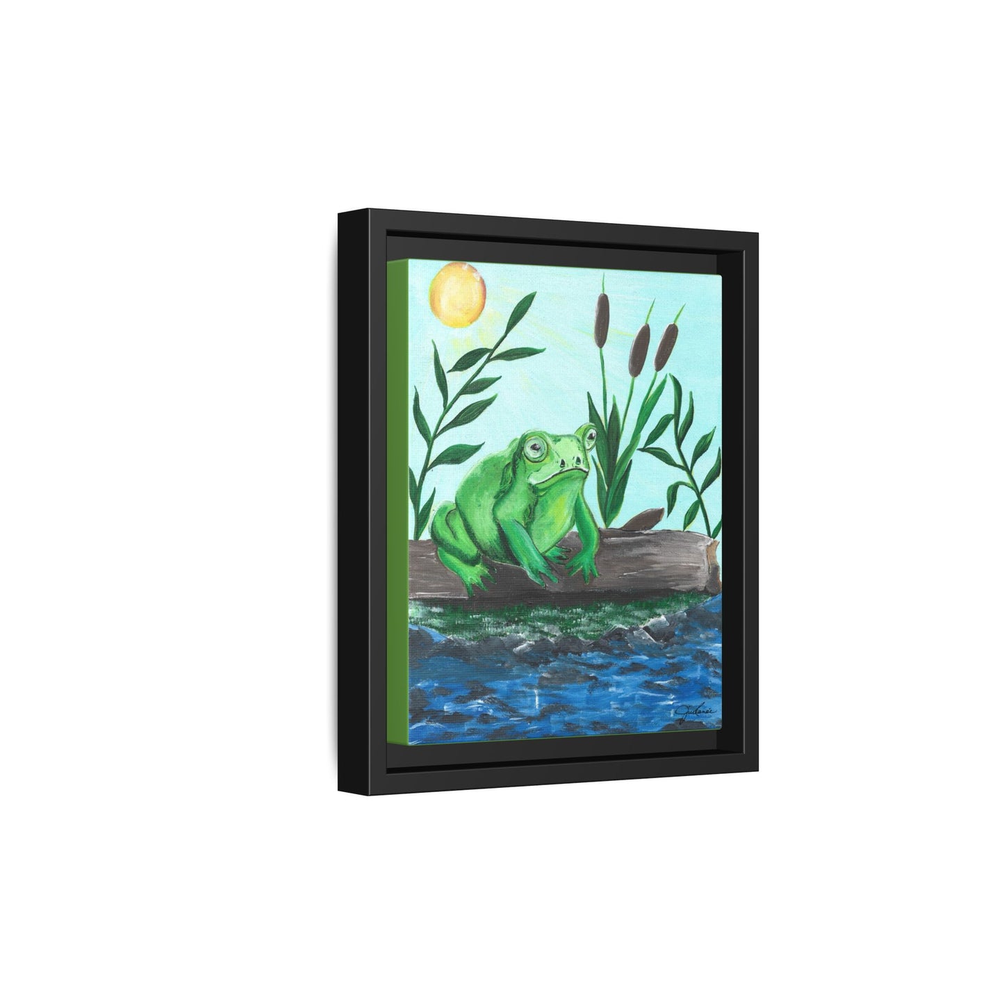 Canvas Print - Froggy! Waiting on Log
