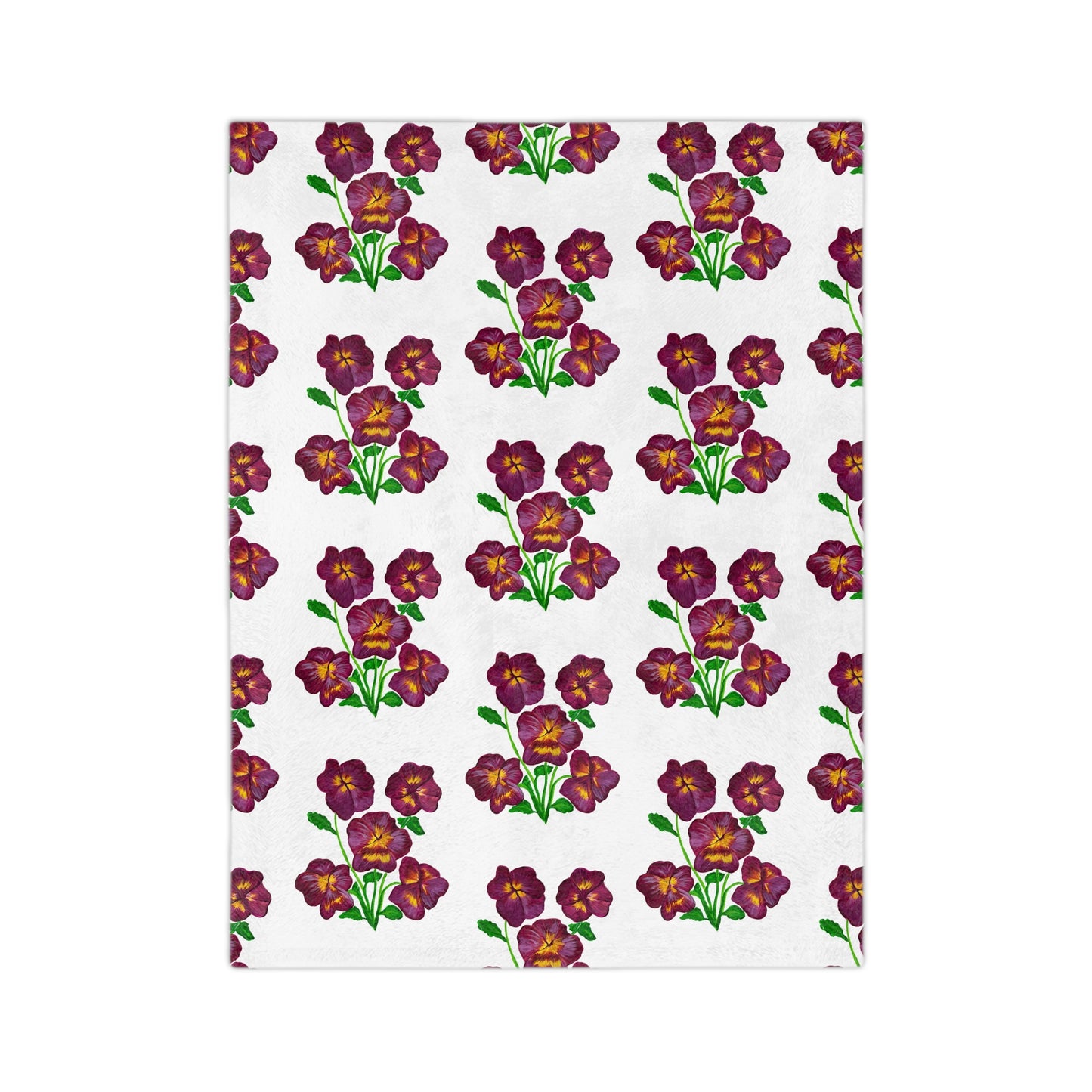Chic Floral Blanket, painted pansies, Cozy Home Decor, Soft Throw Blanket, Ideal Gift for Women, Living Room Accent, Spring Decor