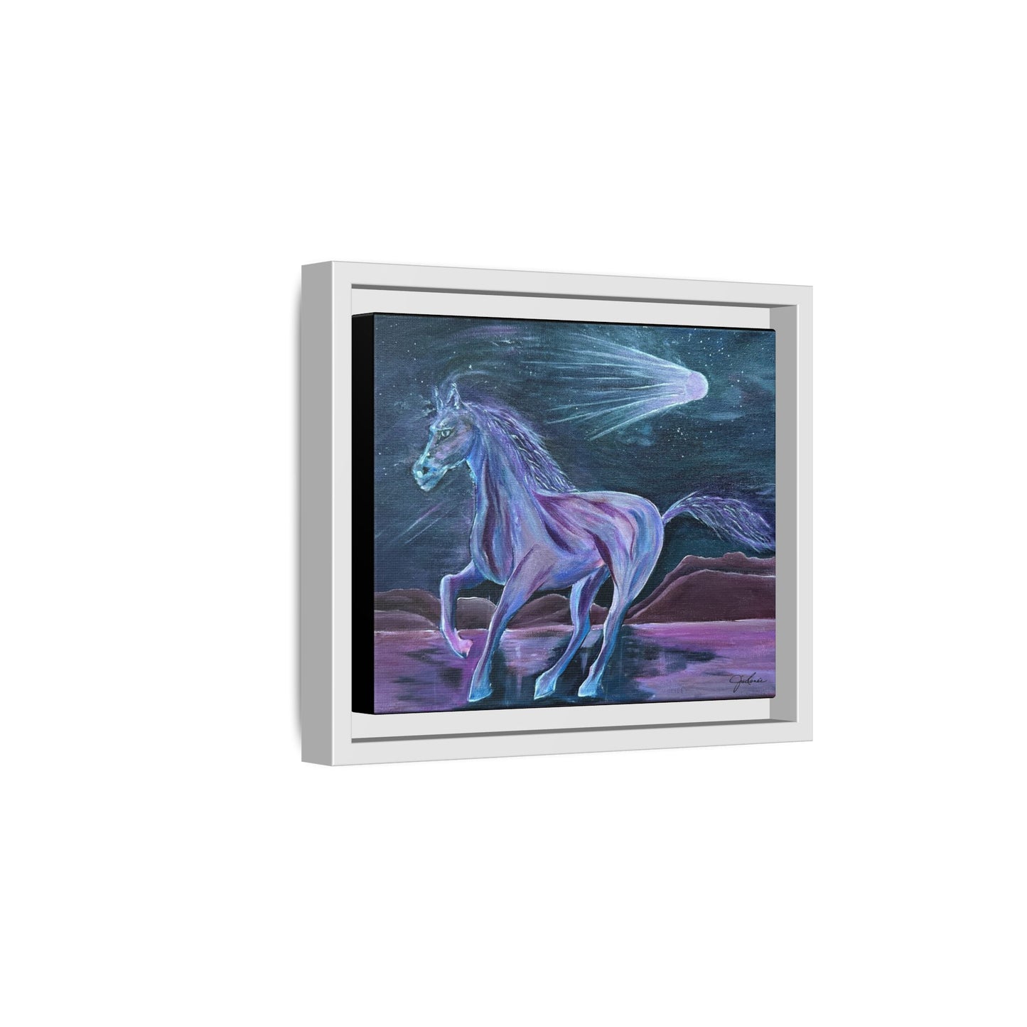 Canvas Print, Purple Horse and Comet, I Want To See You Glow, Framed Wall Art, Ethereal Art, Acrylic Art, Matte Canvas Print, Multi-color,