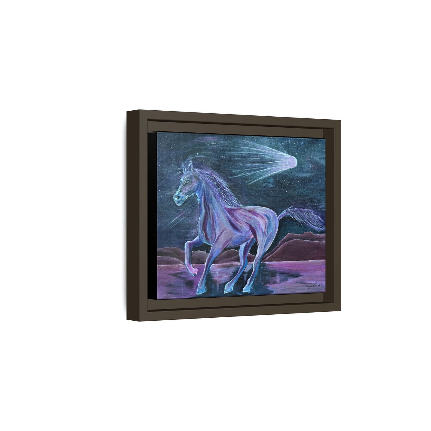 Canvas Print, Purple Horse and Comet, I Want To See You Glow, Framed Wall Art, Ethereal Art, Acrylic Art, Matte Canvas Print, Multi-color,
