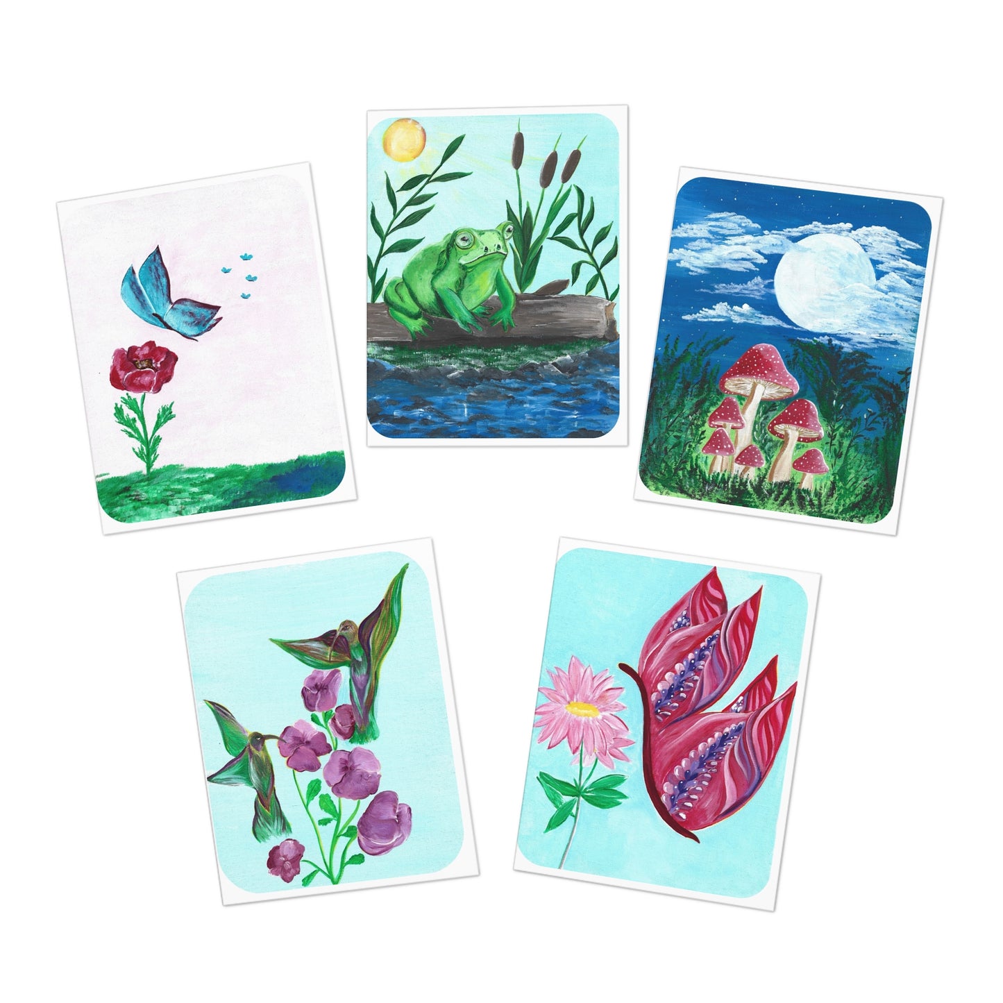 Nature Scenes Artisan Greeting Cards (5-Pack)