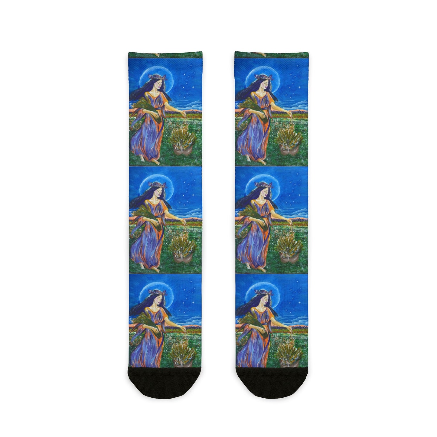 Virgo Goddess Crew Socks, Colorful Gift for Artists, Unique Fashion, Virgo Zodiac Socks, Everyday Wear, Virgo Gift