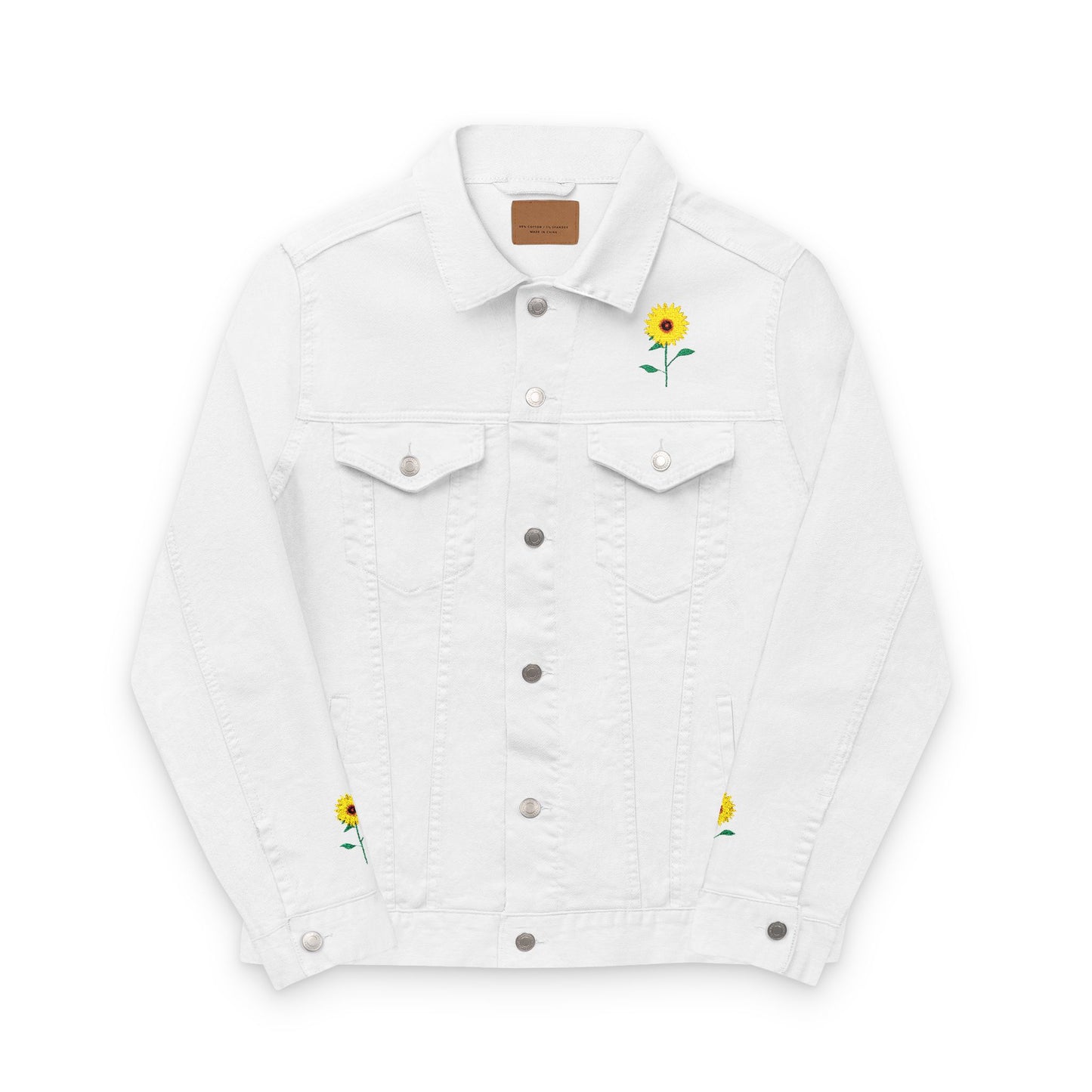 Sunflowers Embroidered Denim Jacket