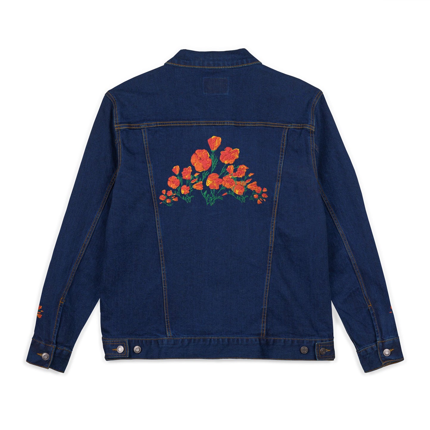 California Poppies! Embroidered Denim Jacket