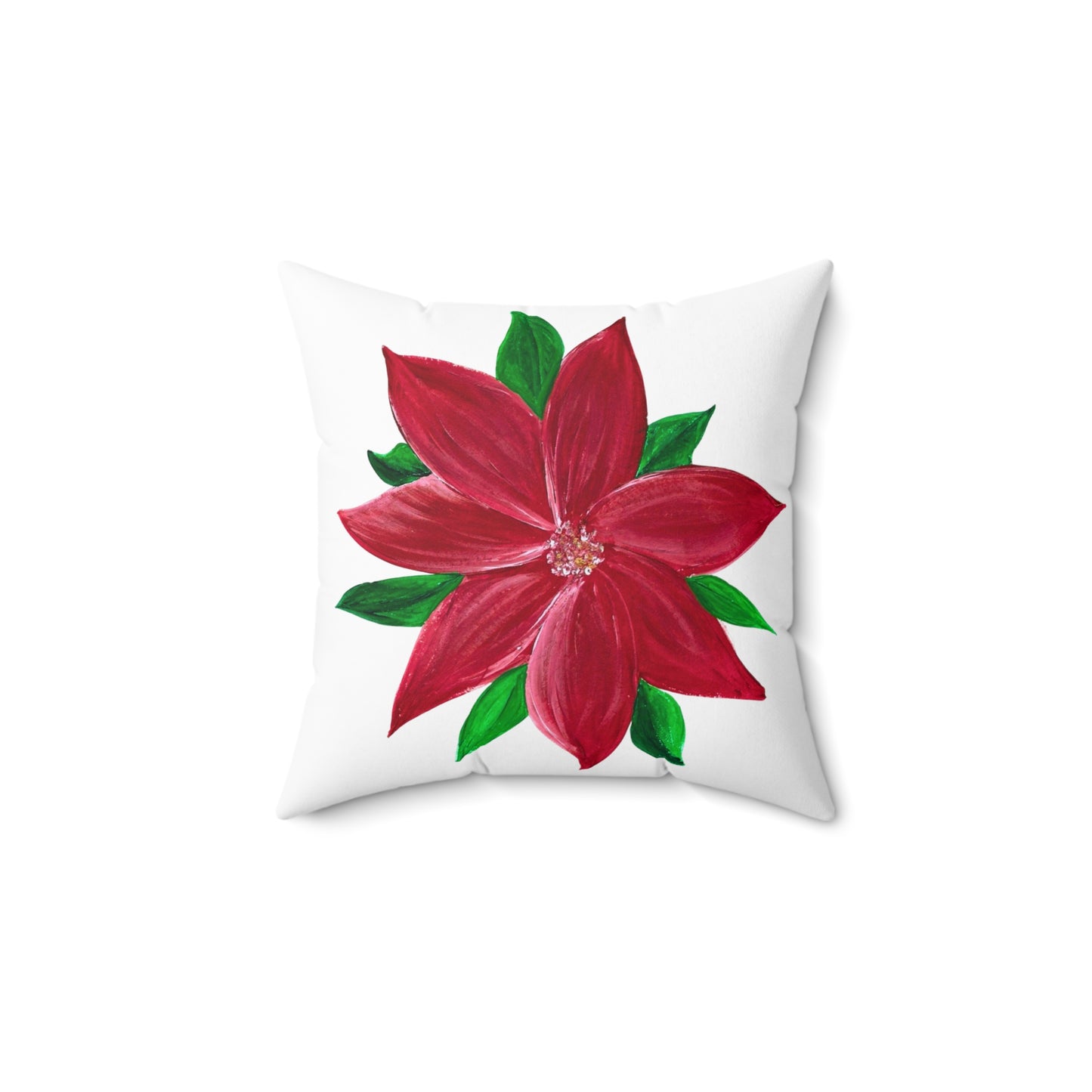Festive Floral Throw Pillow for Home Decor, Christmas Cushion, Holiday Accent Pillow, Gift for Her, Cozy Living Room Decor