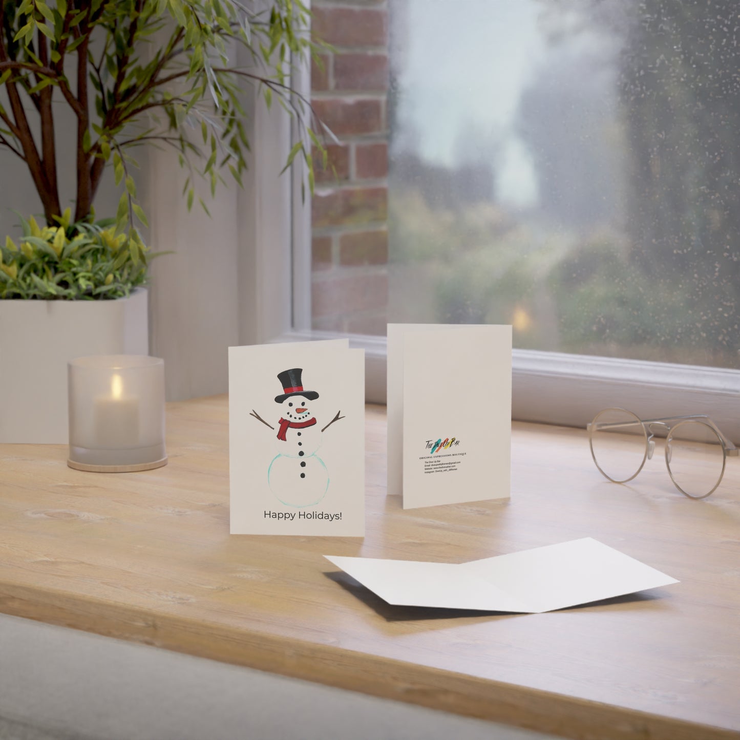 Holiday Snowman Greeting Cards | Seasonal Cheer for Christmas, New Year, and Winter Celebrations, Ideal for Wishes and Invitations, Set of