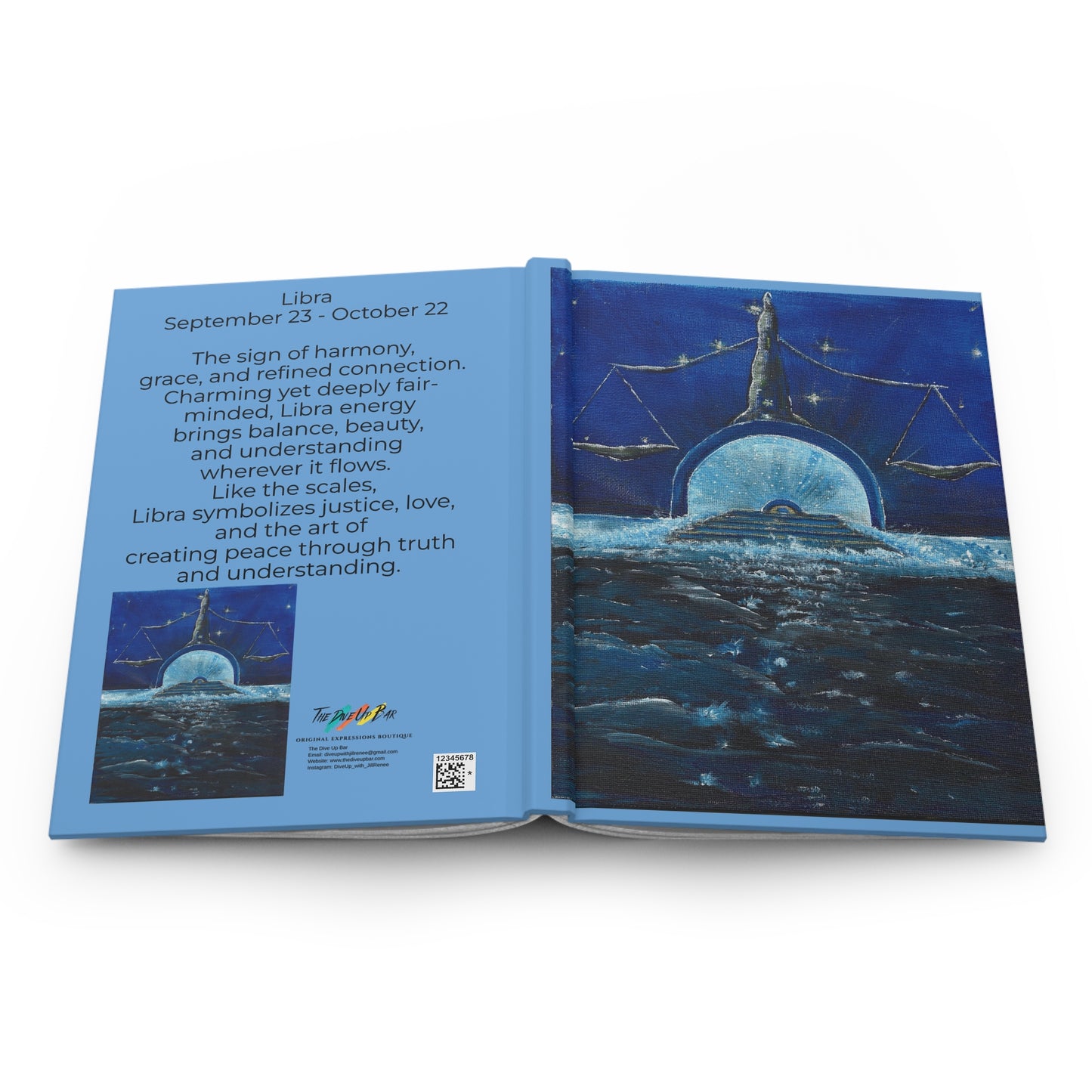 Libra Hardcover Journal, balance through truth and understanding - Zodiac Notebook, Astrology Diary, Constellation Planner