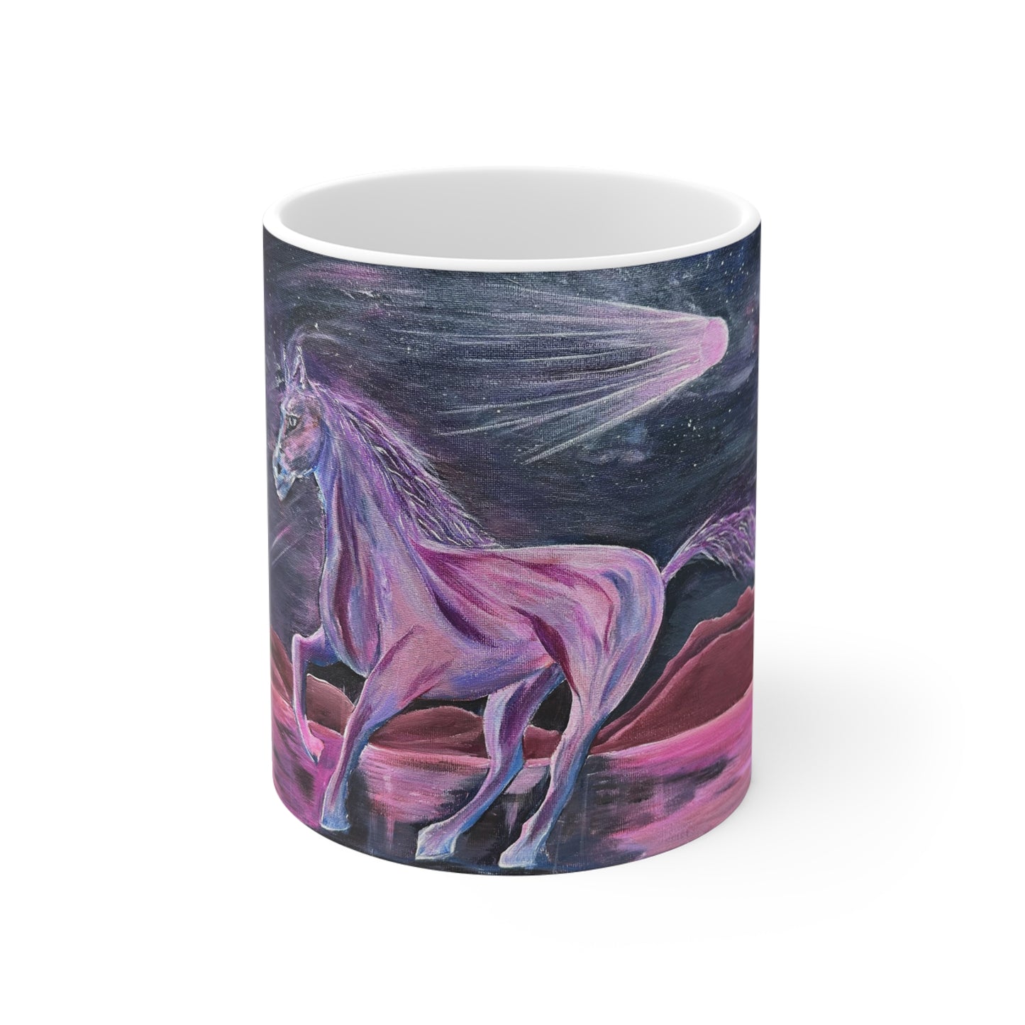 2026 Year of the Fire Horse Mug | Cosmic Colorful Horse Artwork 11oz