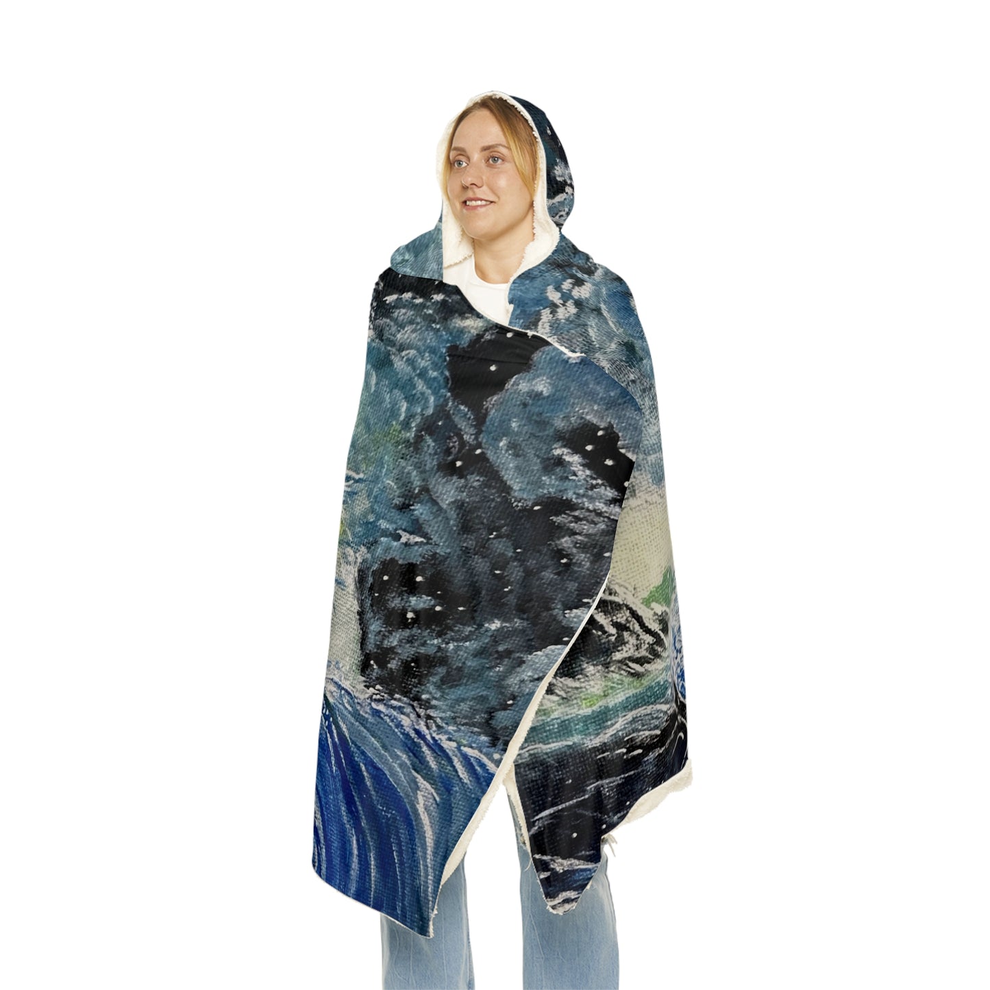 Aquarian Goddess Water Bear Hooded Blanket | Astrology Aquarius Cosmic Throw