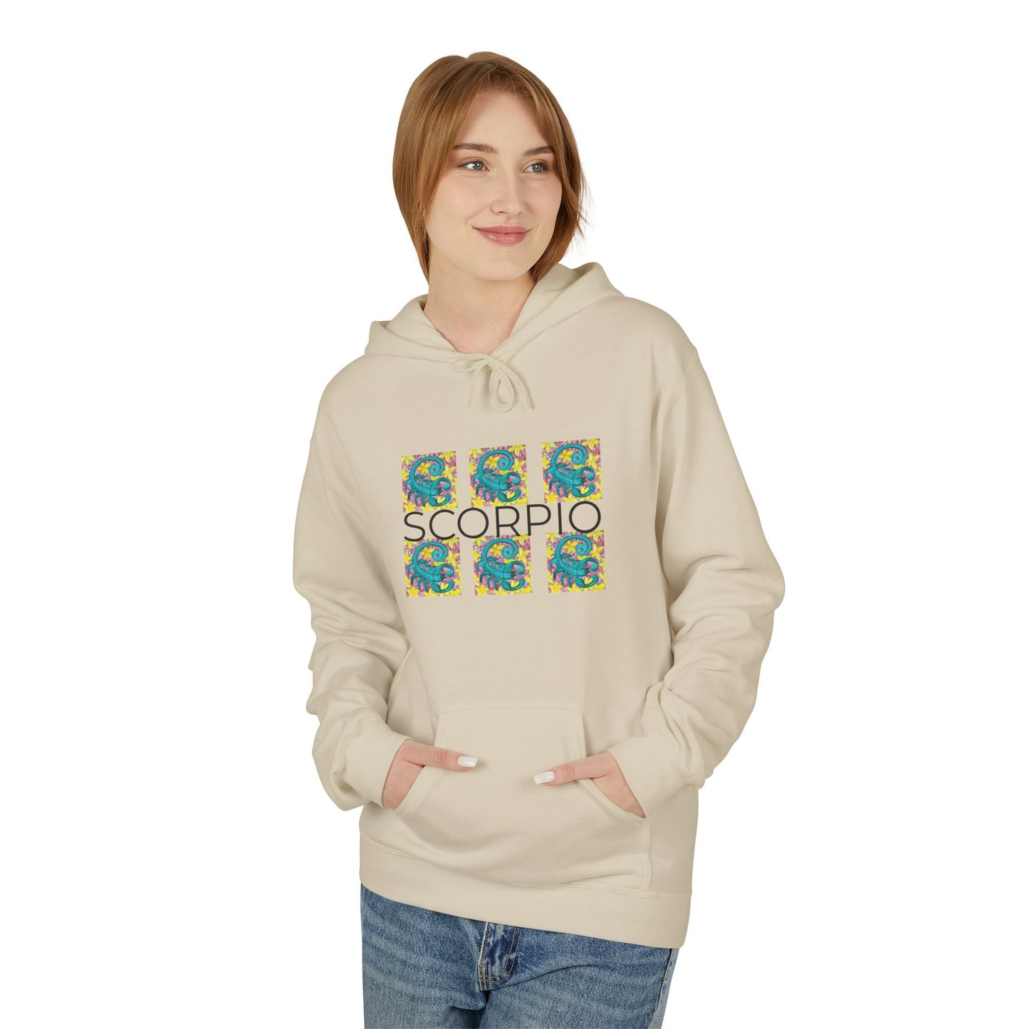 Scorpio Fleece Hoodie, Zodiac Sweatshirt, Astrology Pullover, Star Sign Gift, Horoscope Clothing