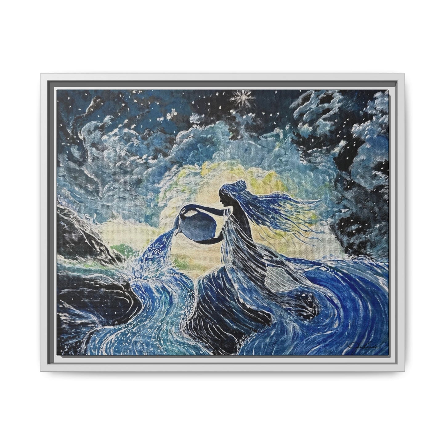 'Ethereal Aquarius' Framed Canvas Print