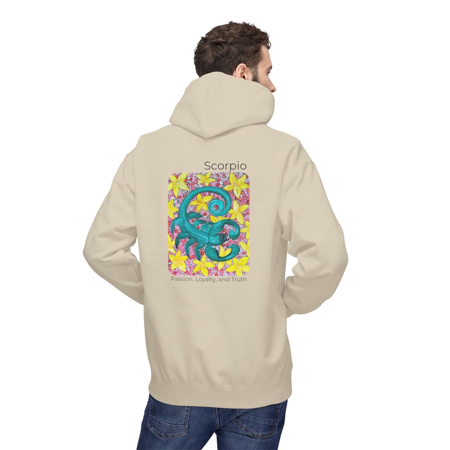 Scorpio Fleece Hoodie, Zodiac Sweatshirt, Astrology Pullover, Star Sign Gift, Horoscope Clothing