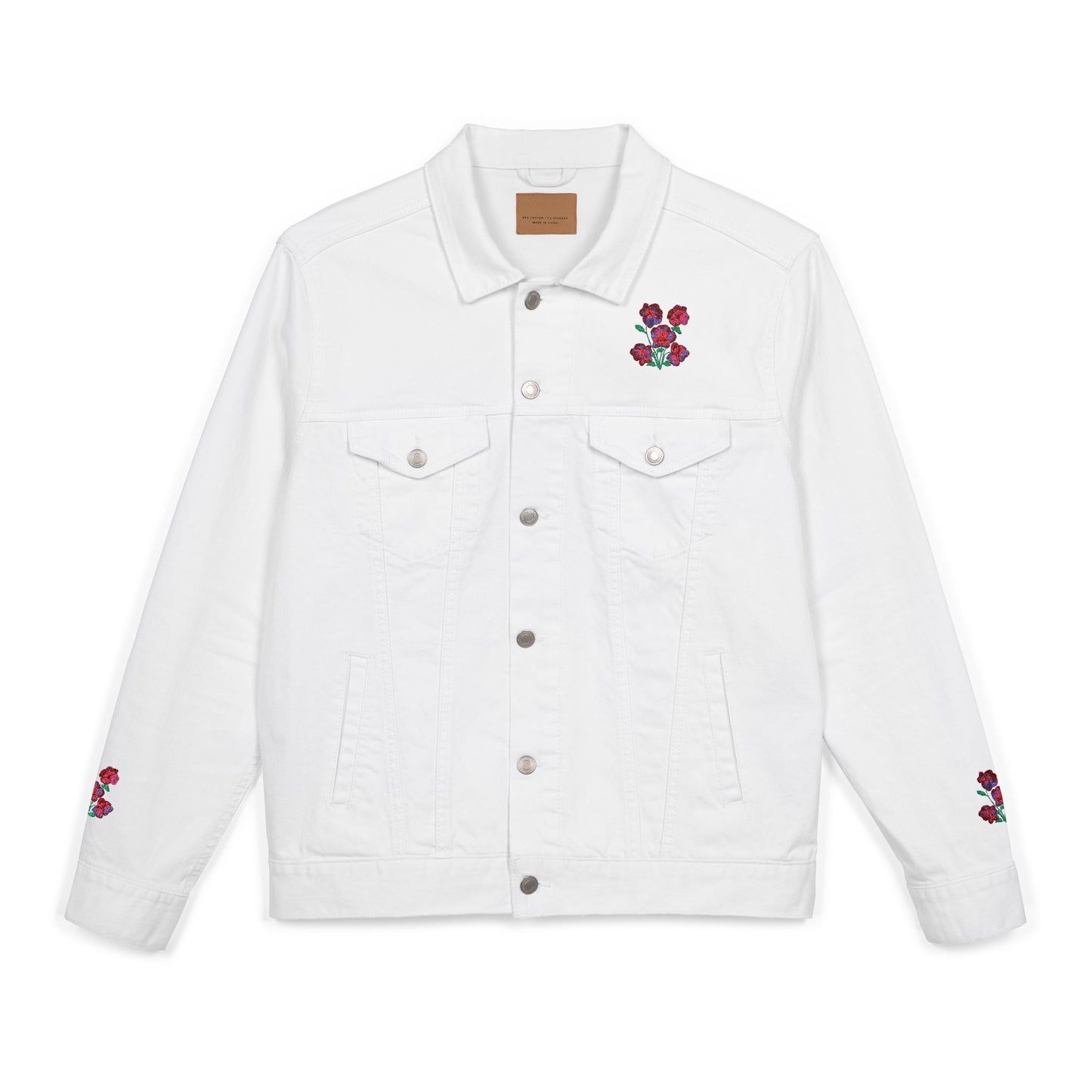 Pansies! Embroidered Denim Jacket