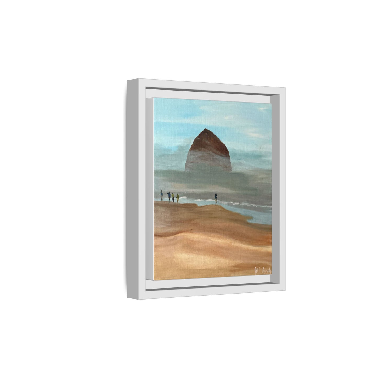 Fog Burning Off Haystack RockCanvas Print, Coastal Seascape Artwork, Pacific Northwest Wall Decor,, Haystack Rock Fog Art