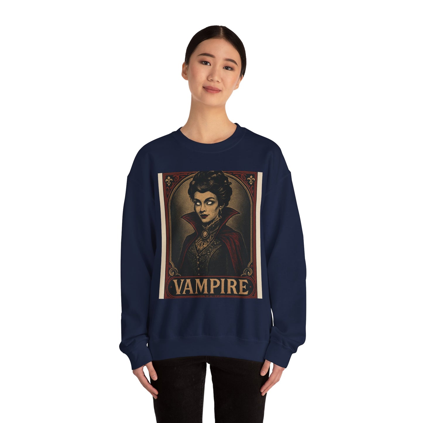 Vintage Style Spooky Vampire Crewneck Sweatshirt
