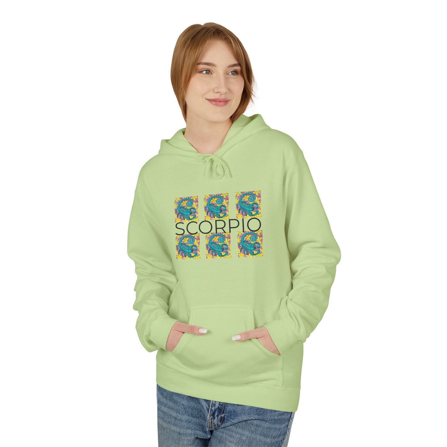 Scorpio Fleece Hoodie, Zodiac Sweatshirt, Astrology Pullover, Star Sign Gift, Horoscope Clothing