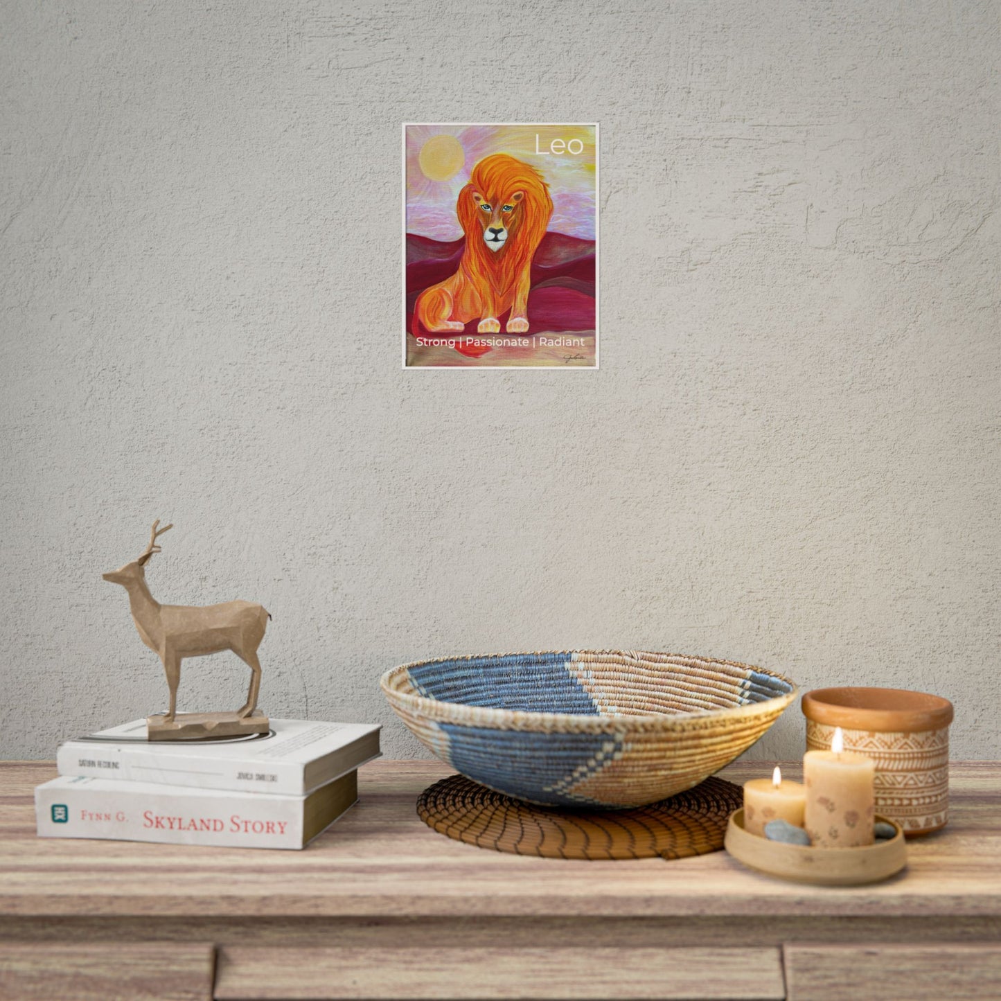 Majestic Leo the Lion Rolled Poster | Sunlit Savanna Animal Art Print