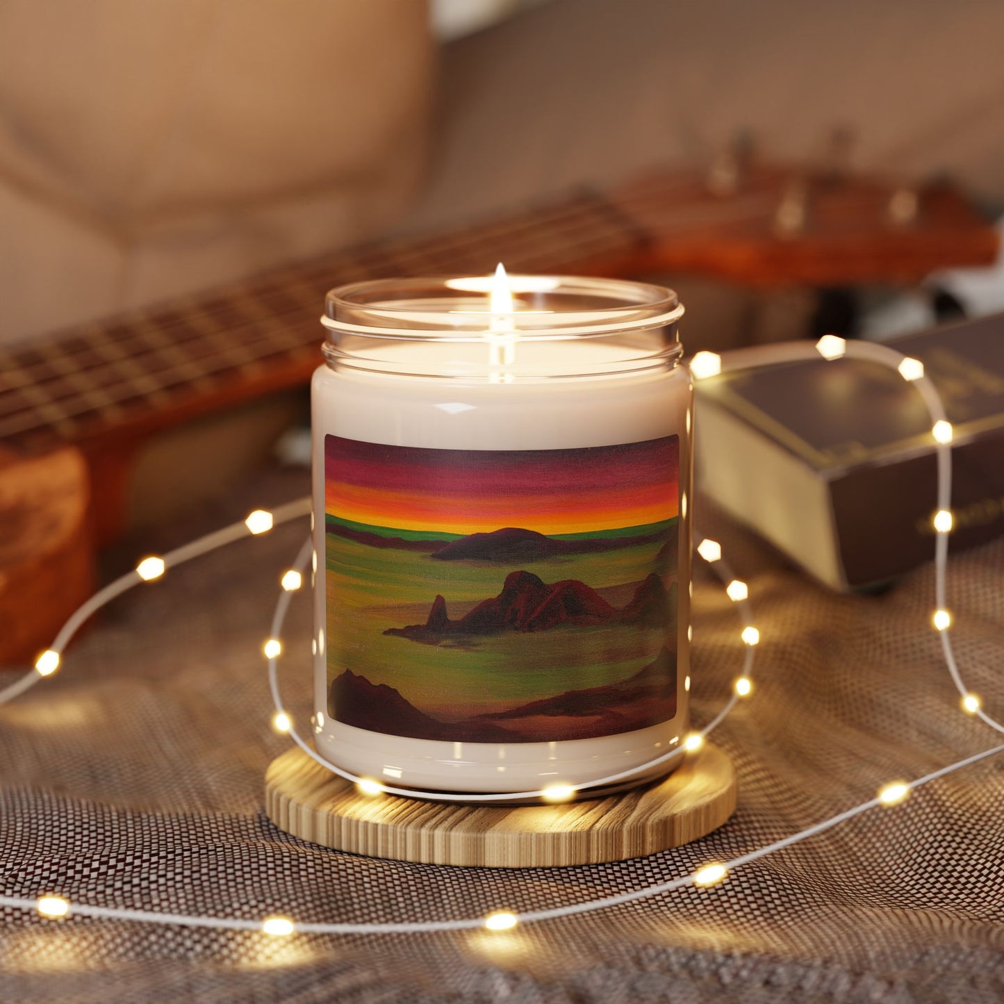 Cosmic Desert Sunrise Candle 9oz | Soy Wax Cotton Wick, Original Art