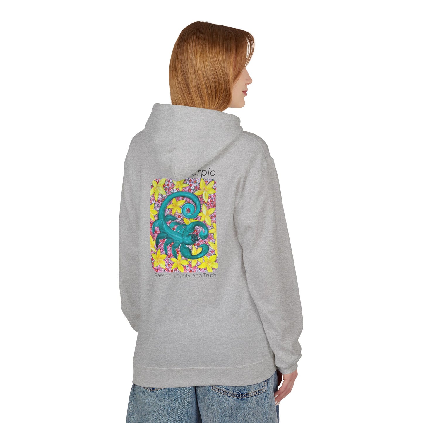 Scorpio Fleece Hoodie, Zodiac Sweatshirt, Astrology Pullover, Star Sign Gift, Horoscope Clothing
