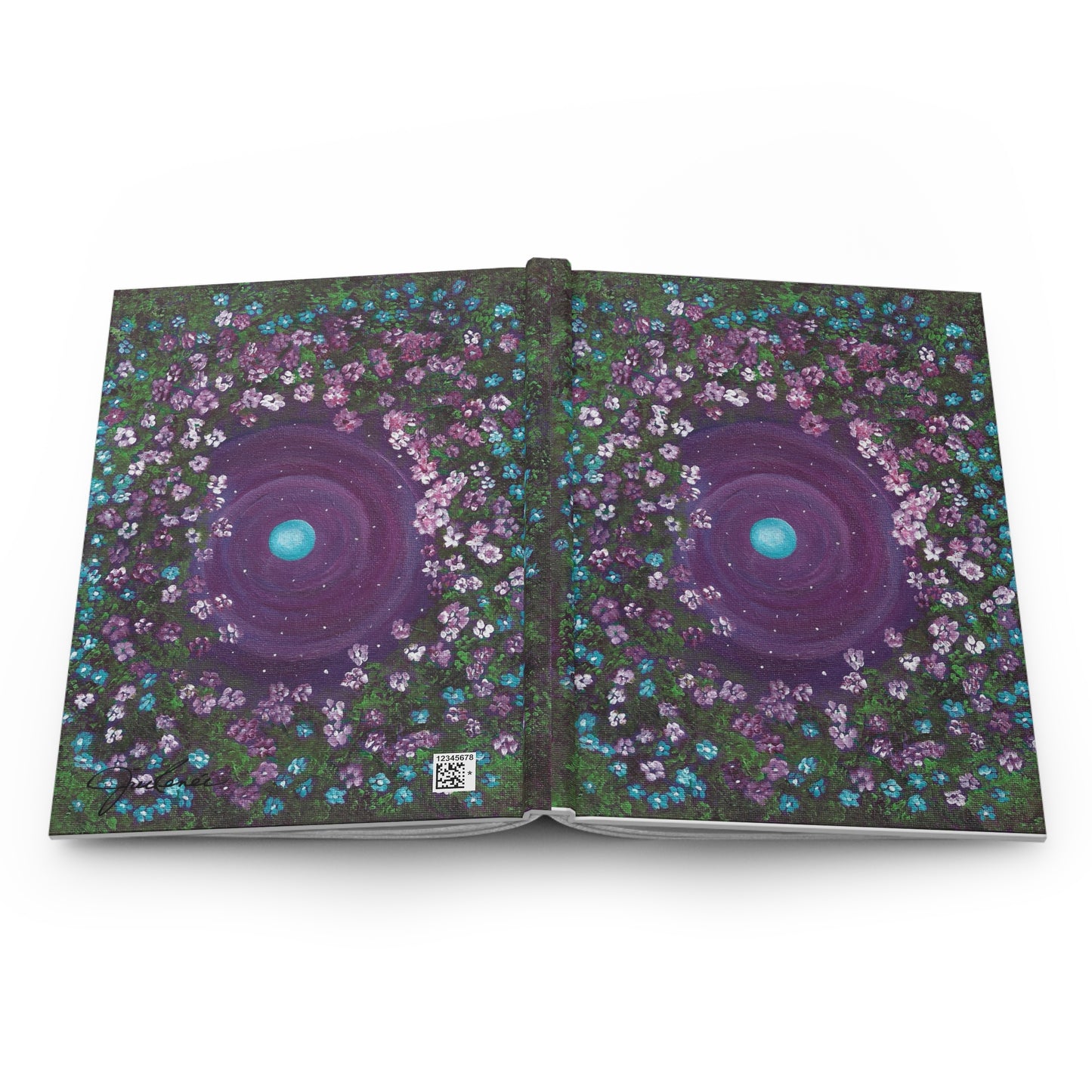One World Garden Earth Journal Hardcover Notebook | Cosmic Botanical Illustration