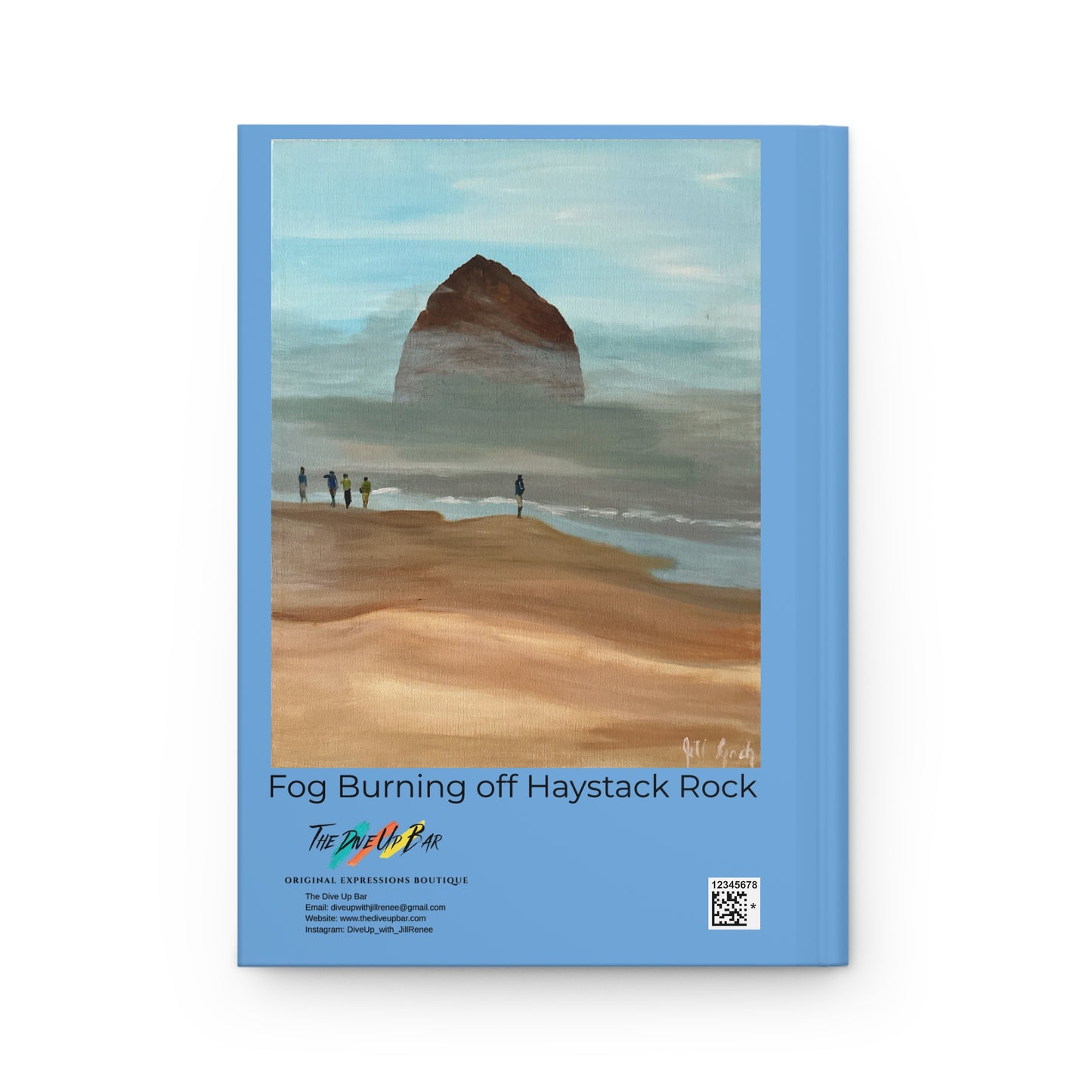 Matte Hardcover Journal, foggy Haystack Rock notebook, nature lover gift, writer's diary, travel planner, stationary essential, personal