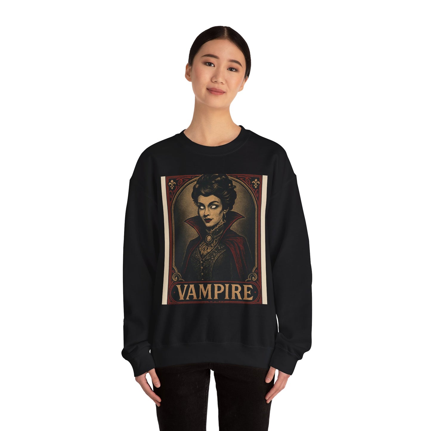 Vintage Style Spooky Vampire Crewneck Sweatshirt