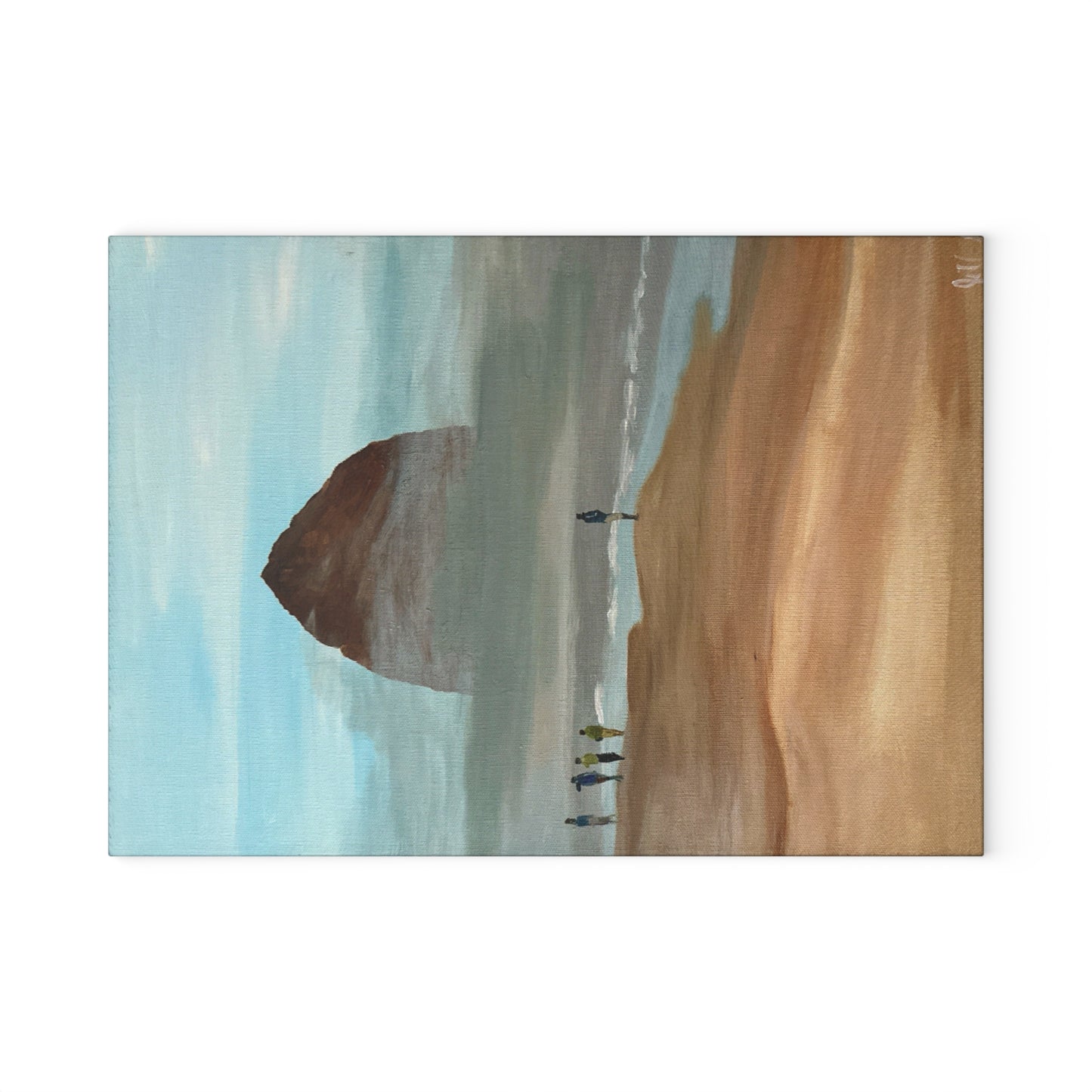 Coastal Glass Cutting Board, Beach Kitchen Decor, Foggy Morning Sea, Coastal Home Gift, Haystack Rock Cutting Board