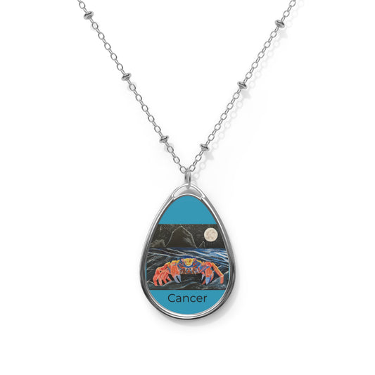 Oval Necklace,Cancer Astrological Pendant, Nature Lover Gift, Everyday Elegance, Minimalist Design, Chic Treasure