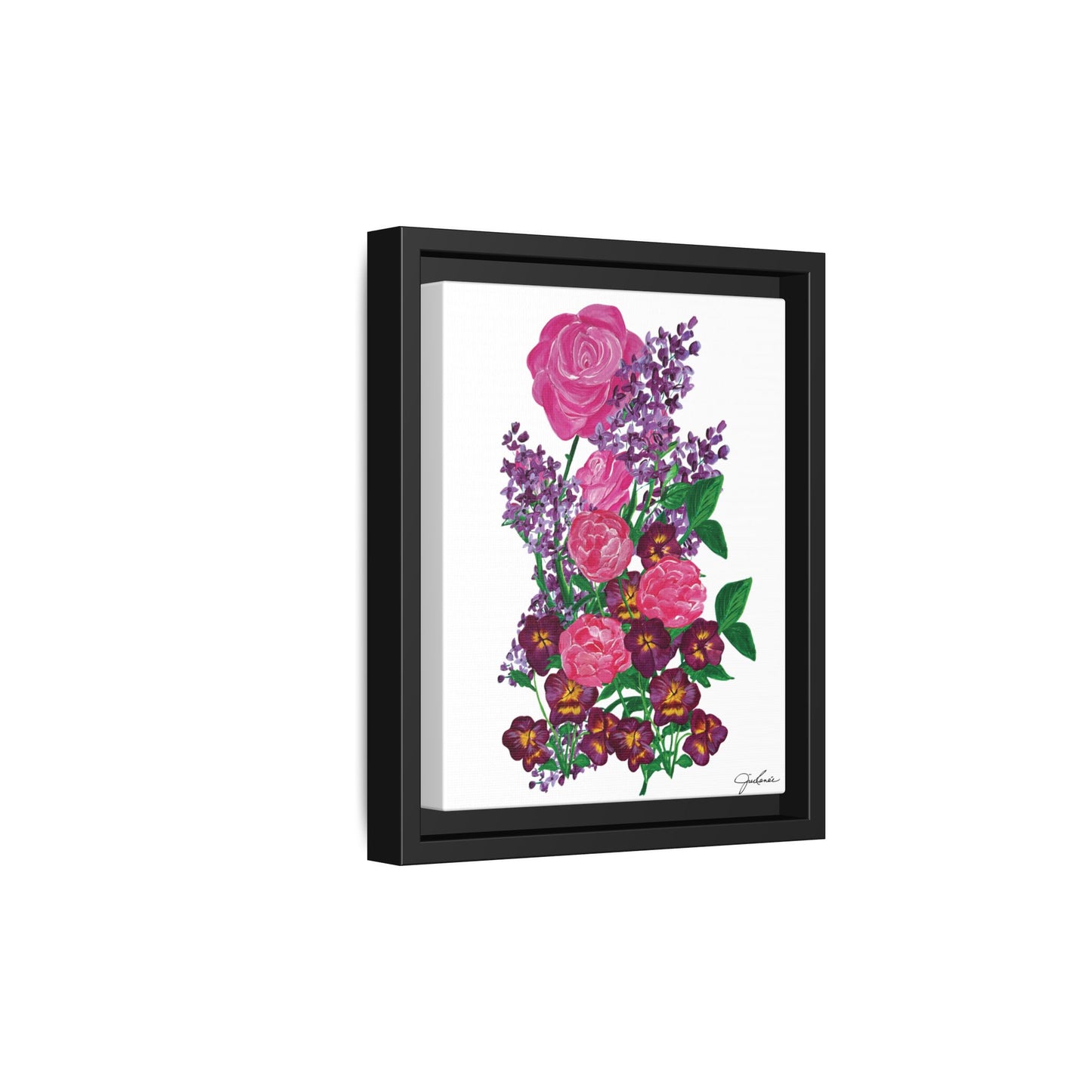 Framed Canvas, Botanical Bouquet - Wall Art, Home Decor, Matte Canvas Print, Multi-color
