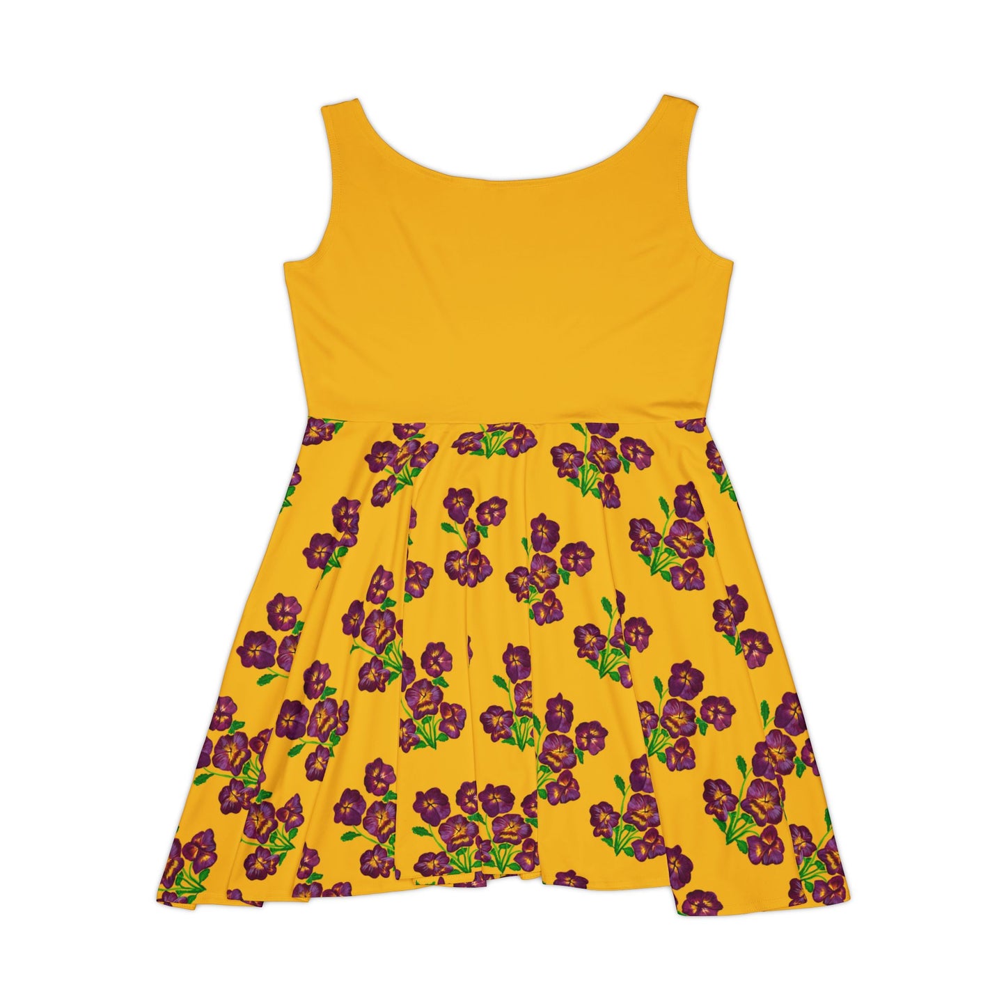Floral Skater Dress - Flows with Pansies and Color, print made from Original Art