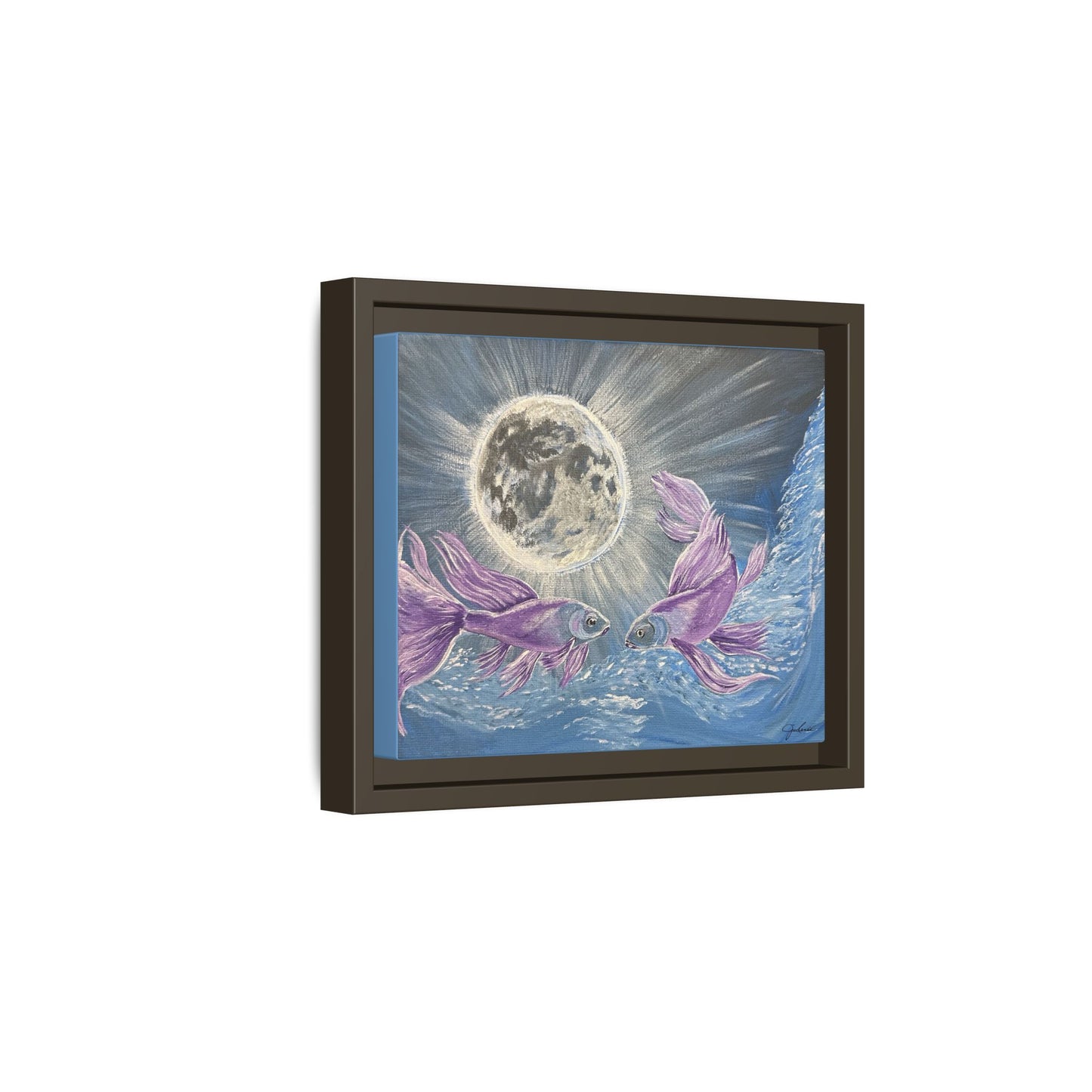 'Moonlit Pisces' Framed Canvas Print