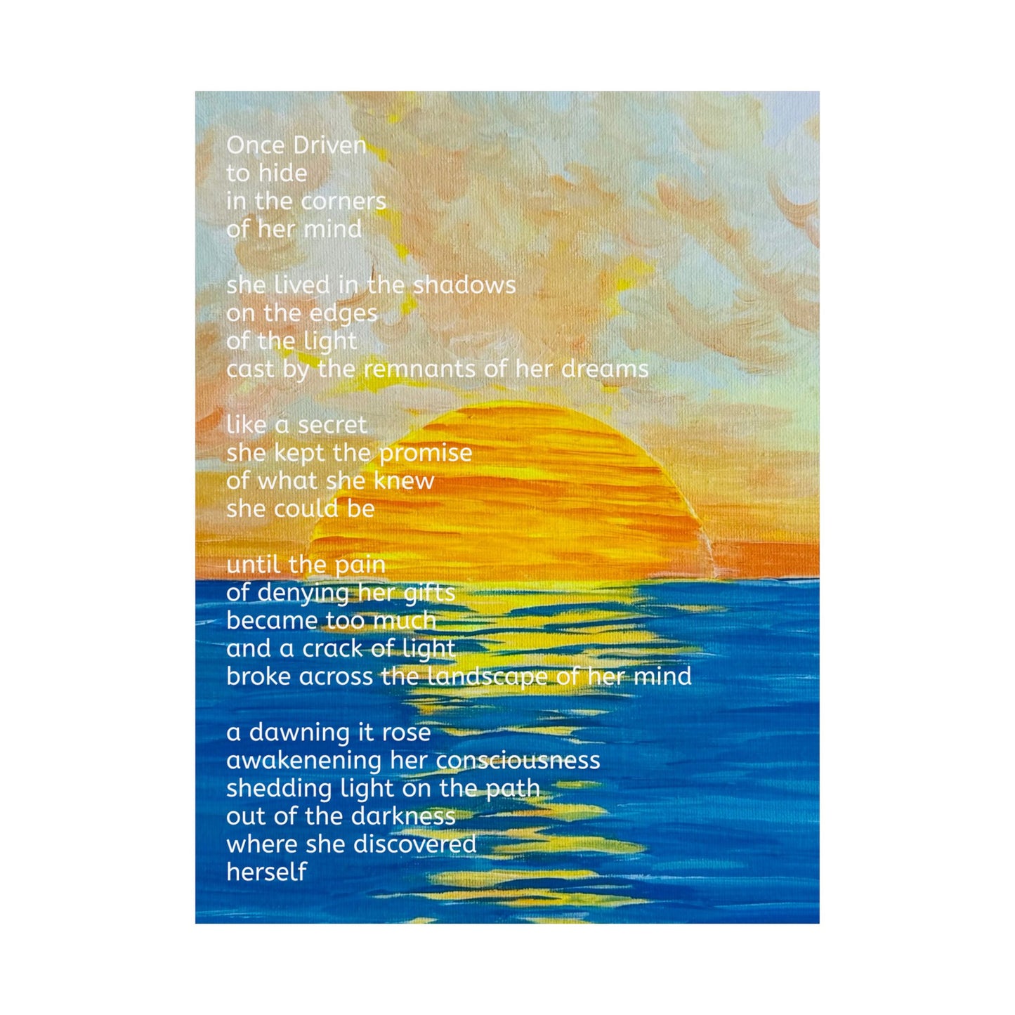 Inspirational Discover Herself Poster - Matte Inspirational Poster - 3 sizes Original Art and Poetry