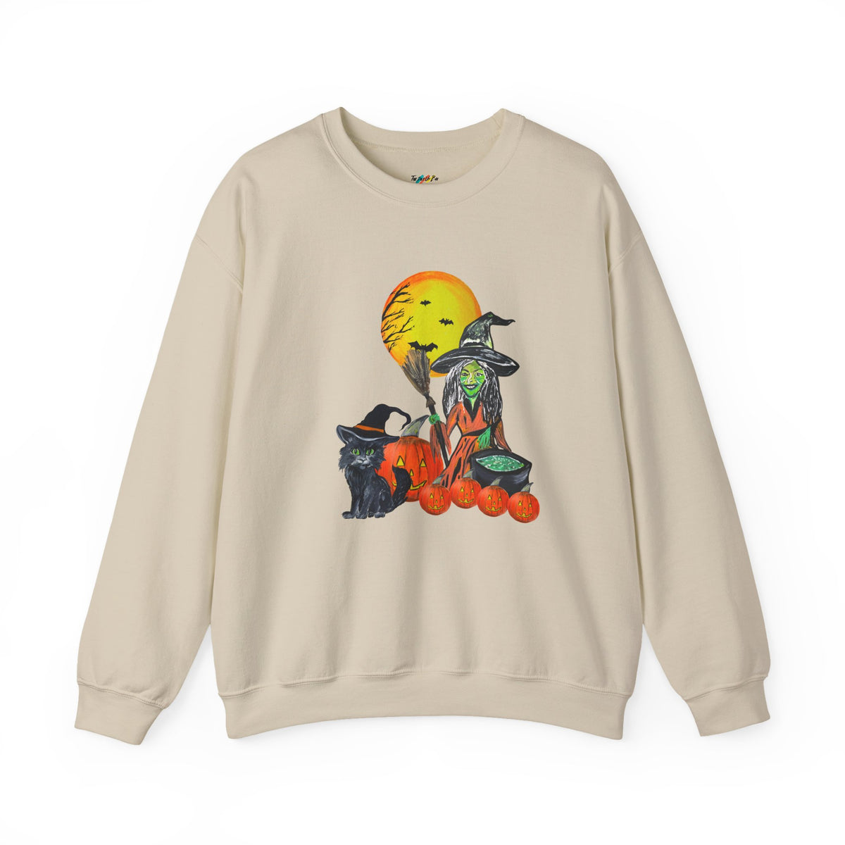 Halloween Witch Brew & Spooky Kitten Crewneck Sweatshirt