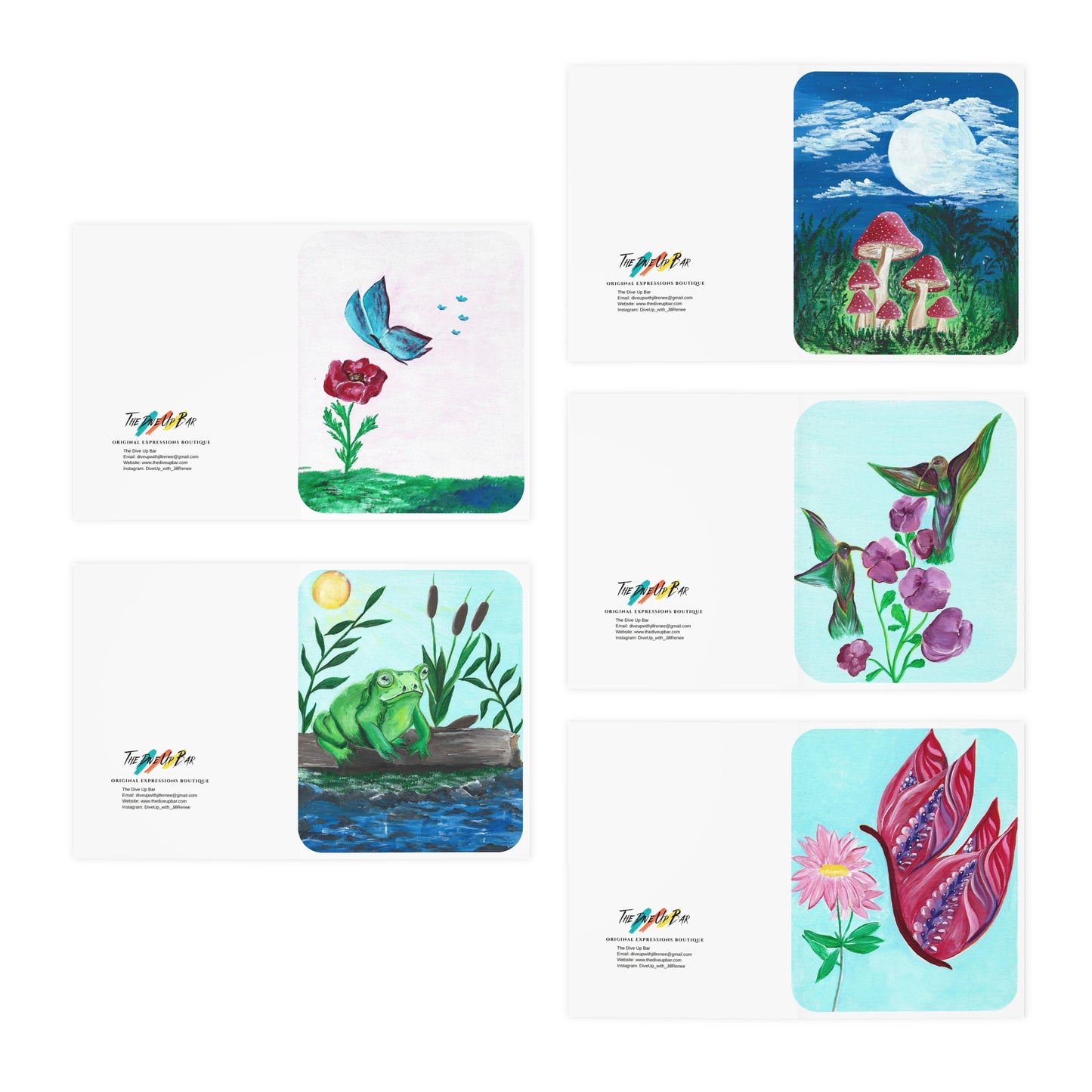Nature Scenes Artisan Greeting Cards (5-Pack)