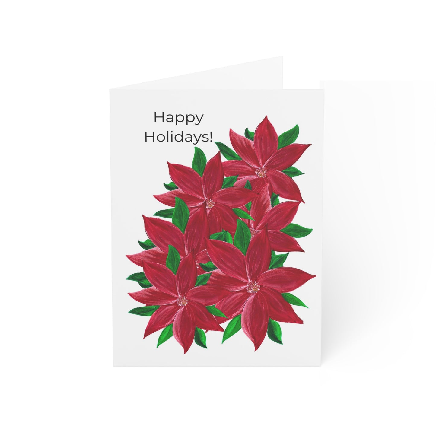 Charming Poinsettia Christmas Greeting Cards | Floral Design | Ideal for Holiday Wishes, Invitations, and Seasonal Greetings