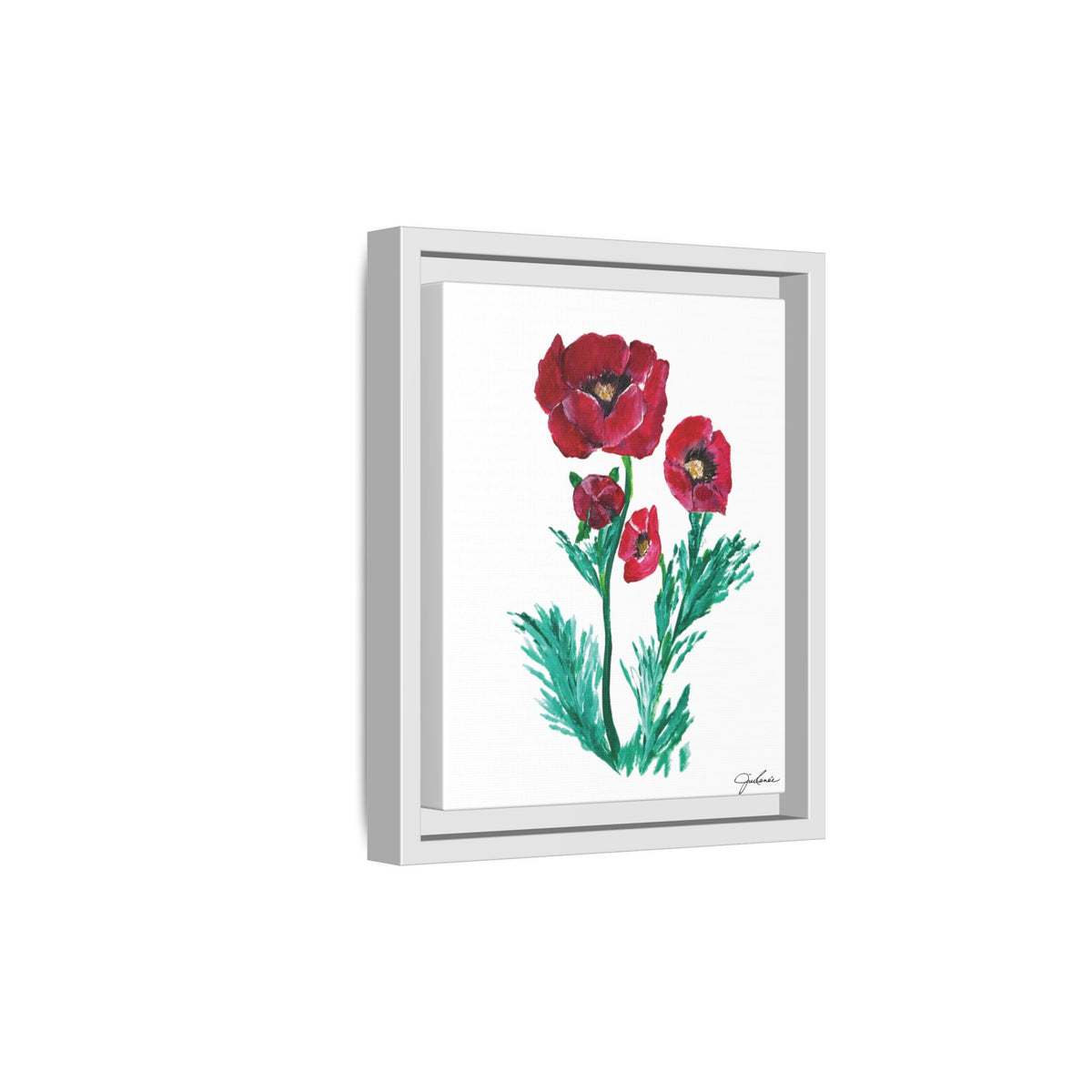 Canvas Print, Poppies - Framed Wall Art, Matte Canvas Decor, Multi-color Poppies Artwork, Floral Home Decor, Botanical Wall Hanging, Gift