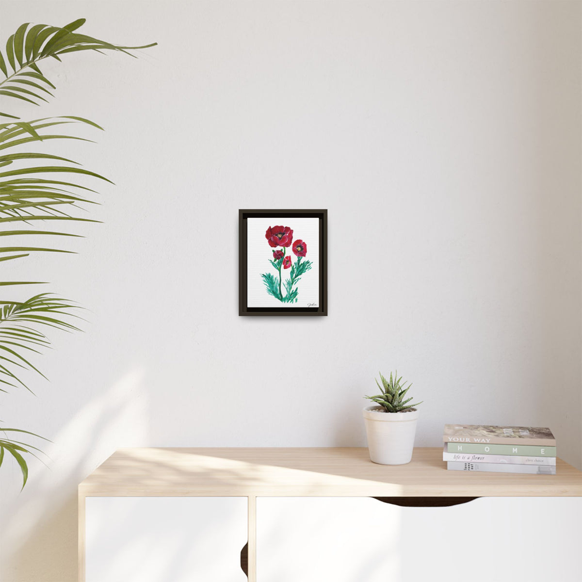Canvas Print, Poppies - Framed Wall Art, Matte Canvas Decor, Multi-color Poppies Artwork, Floral Home Decor, Botanical Wall Hanging, Gift