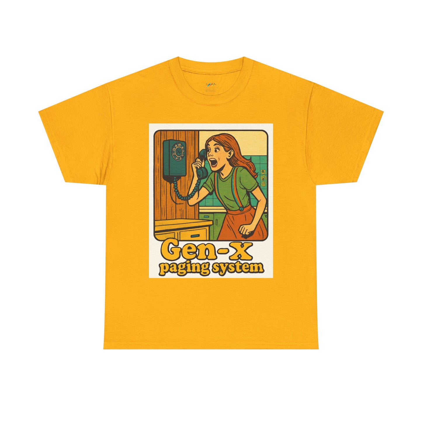 Gen-X Paging System Tee - Nostalgic Unisex Heavy Cotton T-Shirt, Retro Gift for Gen X, 80s Apparel, Vintage Vibe, Fun Casual Wear
