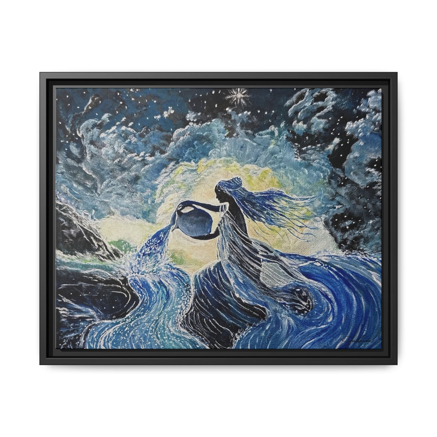 'Ethereal Aquarius' Framed Canvas Print