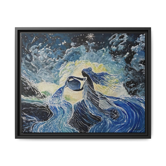'Ethereal Aquarius' Framed Canvas Print